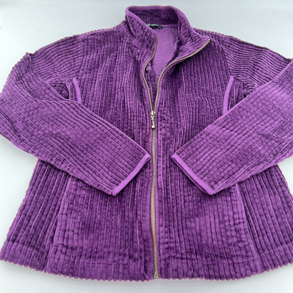 Woolrich Full Zip 100% Cotton Corduroy Jacket - Women's Size M Purple